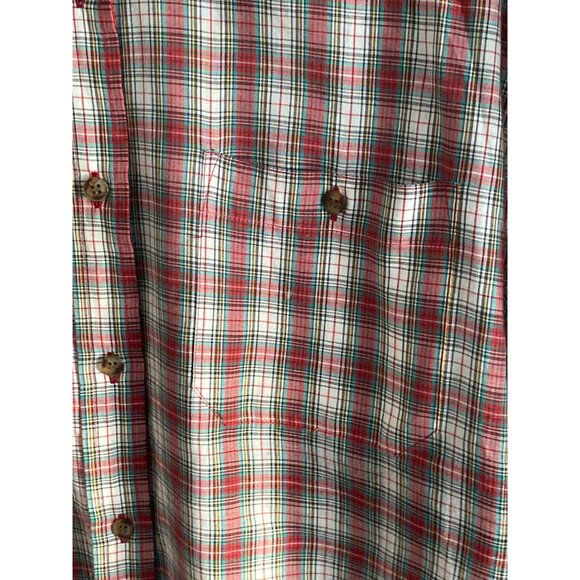 VTG Witts End Plaid LS Shirt Button Front Top Red Green White Men Large - Picture 3 of 13